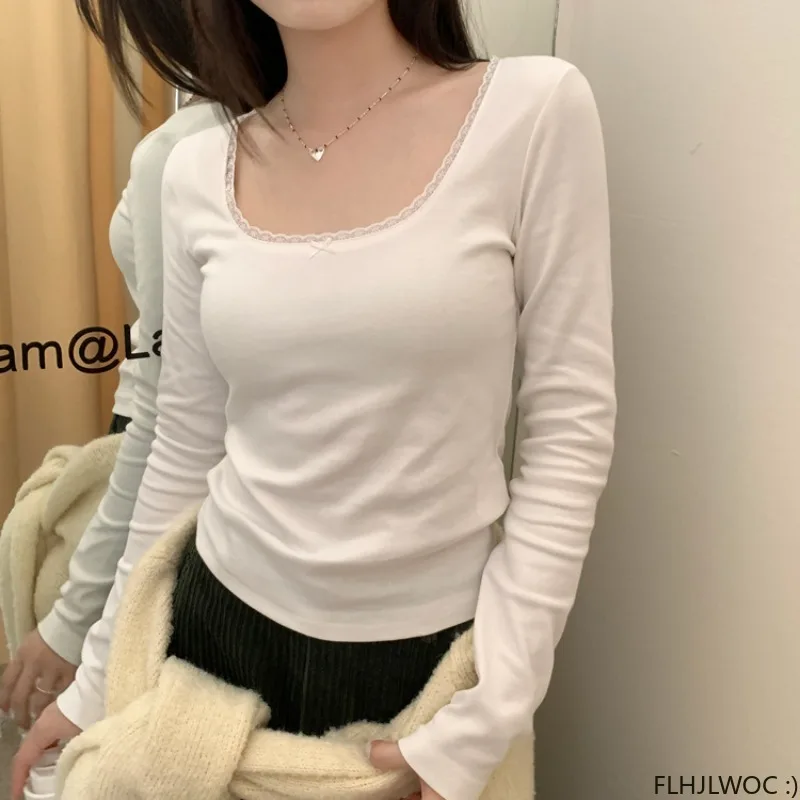 Cotton Blends O Neck Cute Tops Fashion Japan Style Girls Women
