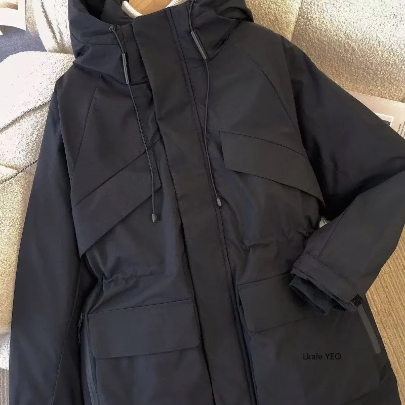 New Ladies Down Cotton Jacket 2026 Hooded Thicken Warm Lady Outerwear Long Sleeve High Quality Women's Winter Parka Coat