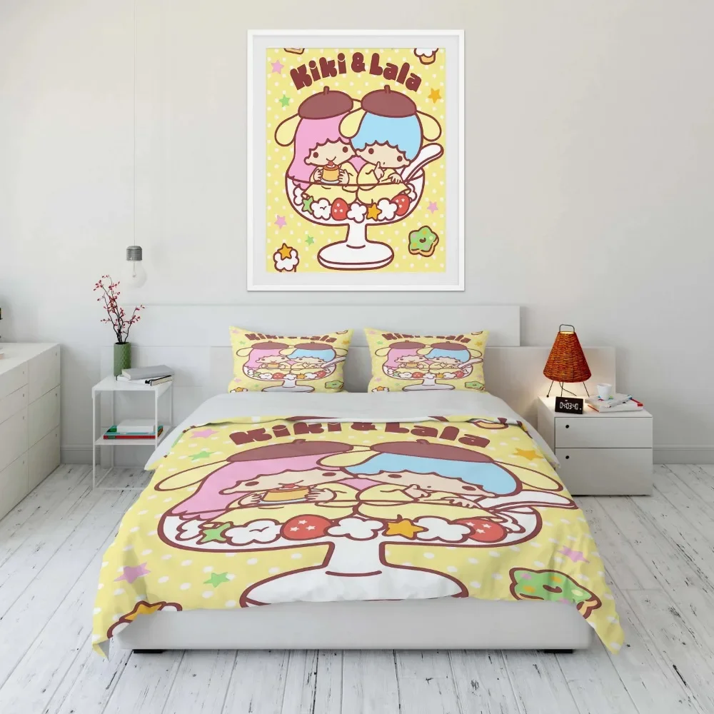 

Little Twin Stars 3 Pcs Bed Set Twin Queen King Cartoon Sets Duvet Cover Set Soft Girls Bedding Set 1 Cover + 2 Pillowcases