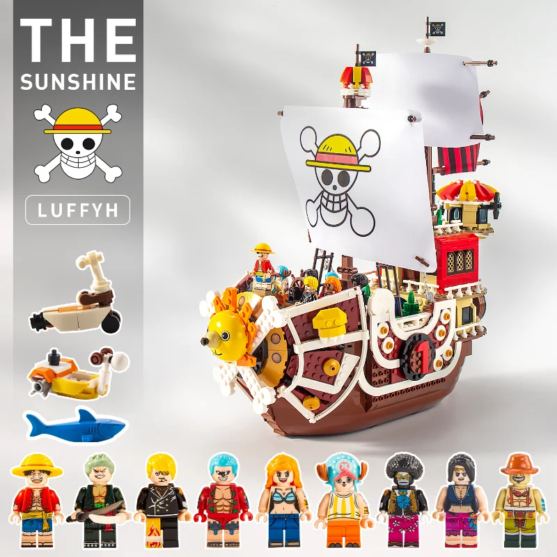 Building Blocks The Large ONE PIECE Thousand Sunny Boat Model Bricks Set  Pirate Ships Cartoon Toys for Teens Birthdays Gifts