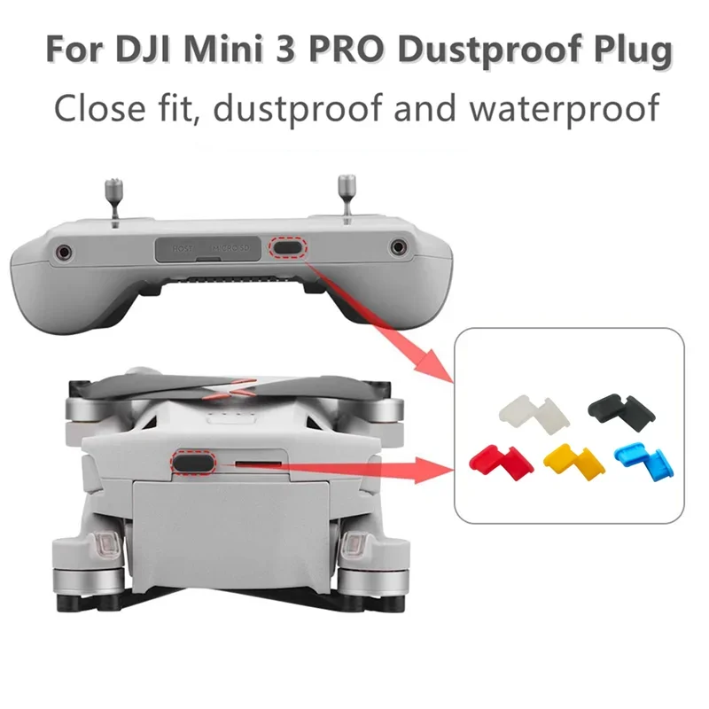 Dust Plug 1Pair For DJI Mini 3 PRO RC/RC-N1 Battery Plug For DJI Mini3 Pro Charging Port Dust Moisture-proof Protection