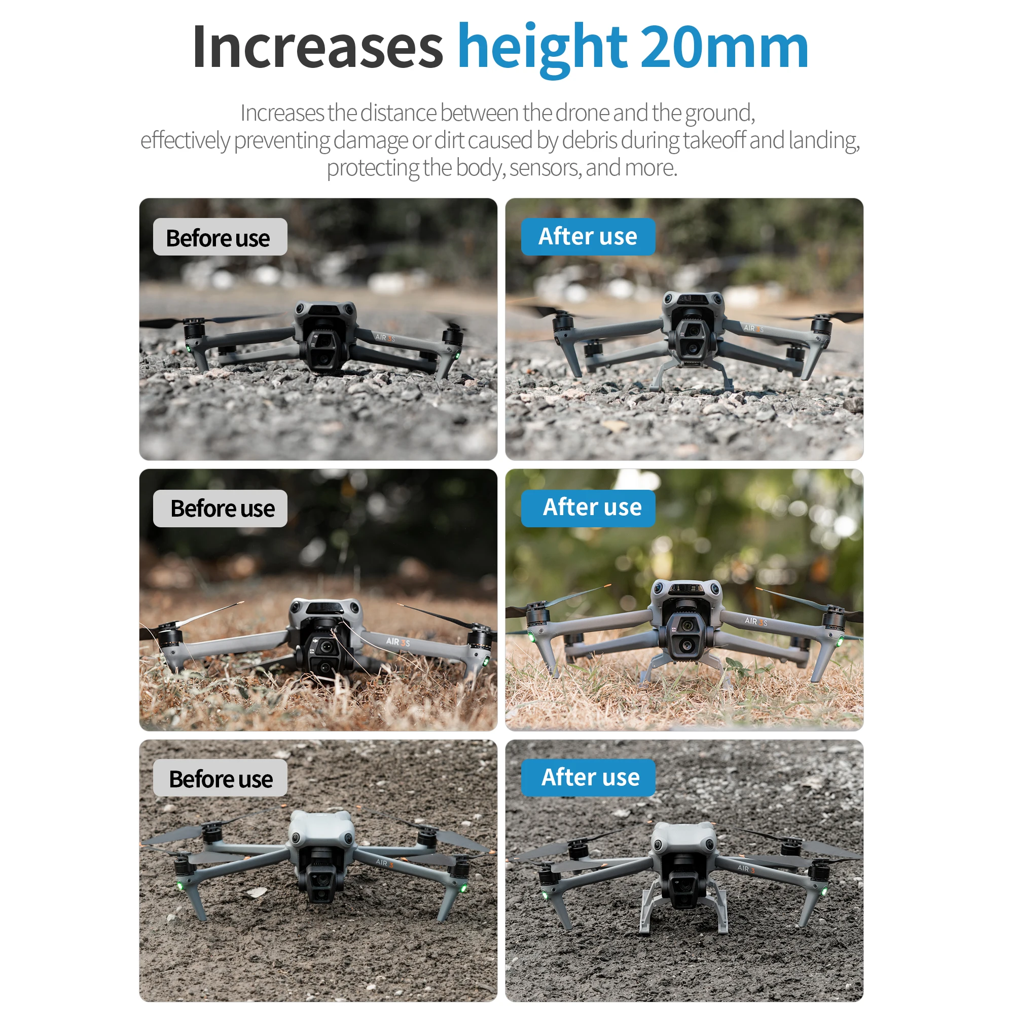 รูปสินค้า ขาตั้งกล้องพับได้ DJI Air 3/3S แข็งแรง ปลอดภัย ใช้งานง่าย