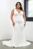 Civil Mermaid Wedding Dress Women Simple Brides Wedding Wear V-Neck Backless Long Train Bridal Gown Bride Dress Customized 6