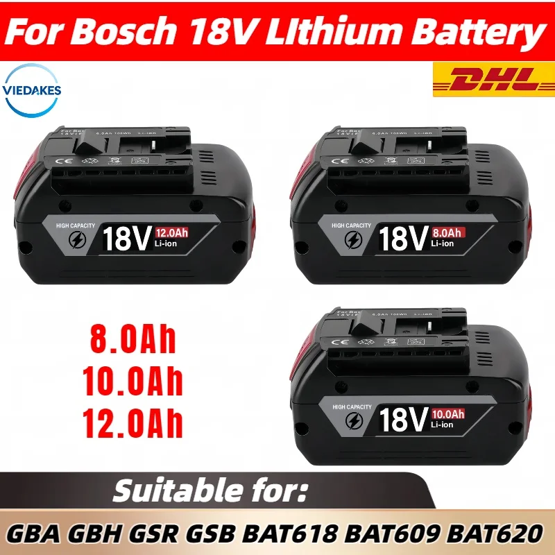 18V Lithium-Ionen Akku 8Ah Langlebig 2X 5Ah Original Akku Für Bosch 18V Professional GBA GSR GSB BAT618 BAT609 BAT620 8.0Ah Akku Bosch Professional 18V GBA GSR GSB Ersatzakku