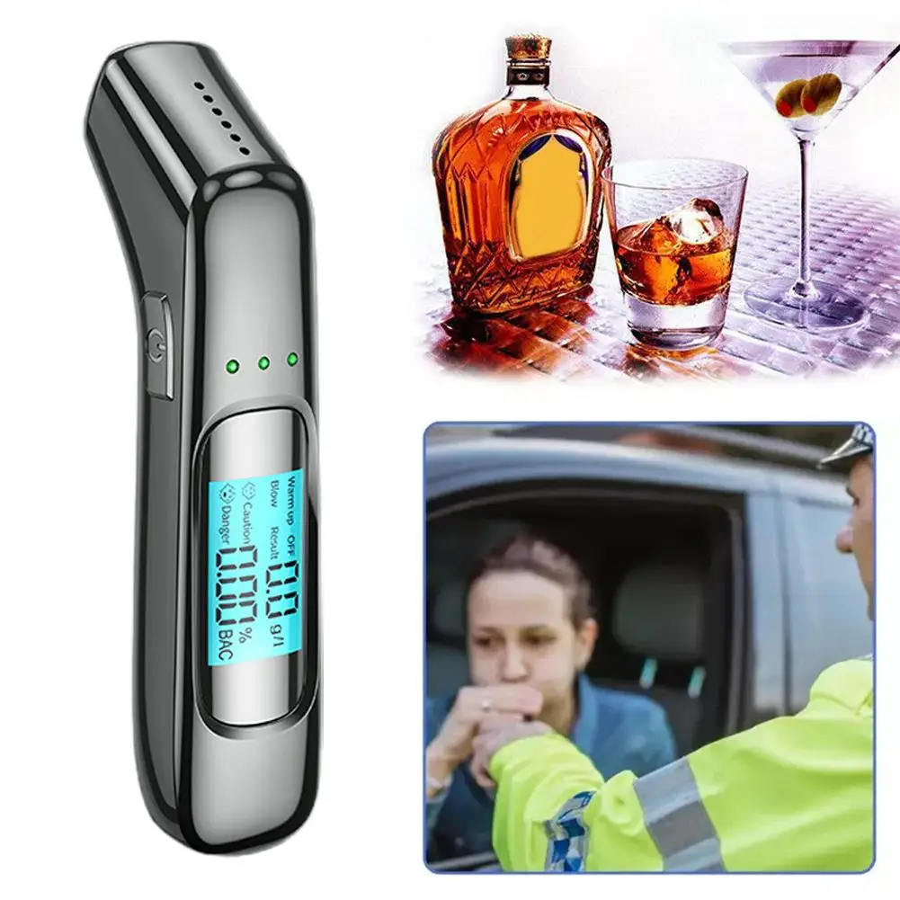 Breathalyzer Professional-Grade Accuracy Personal Alcohol with Portable Display LCD USB Tester Breathalyzer Alcohol C2R0