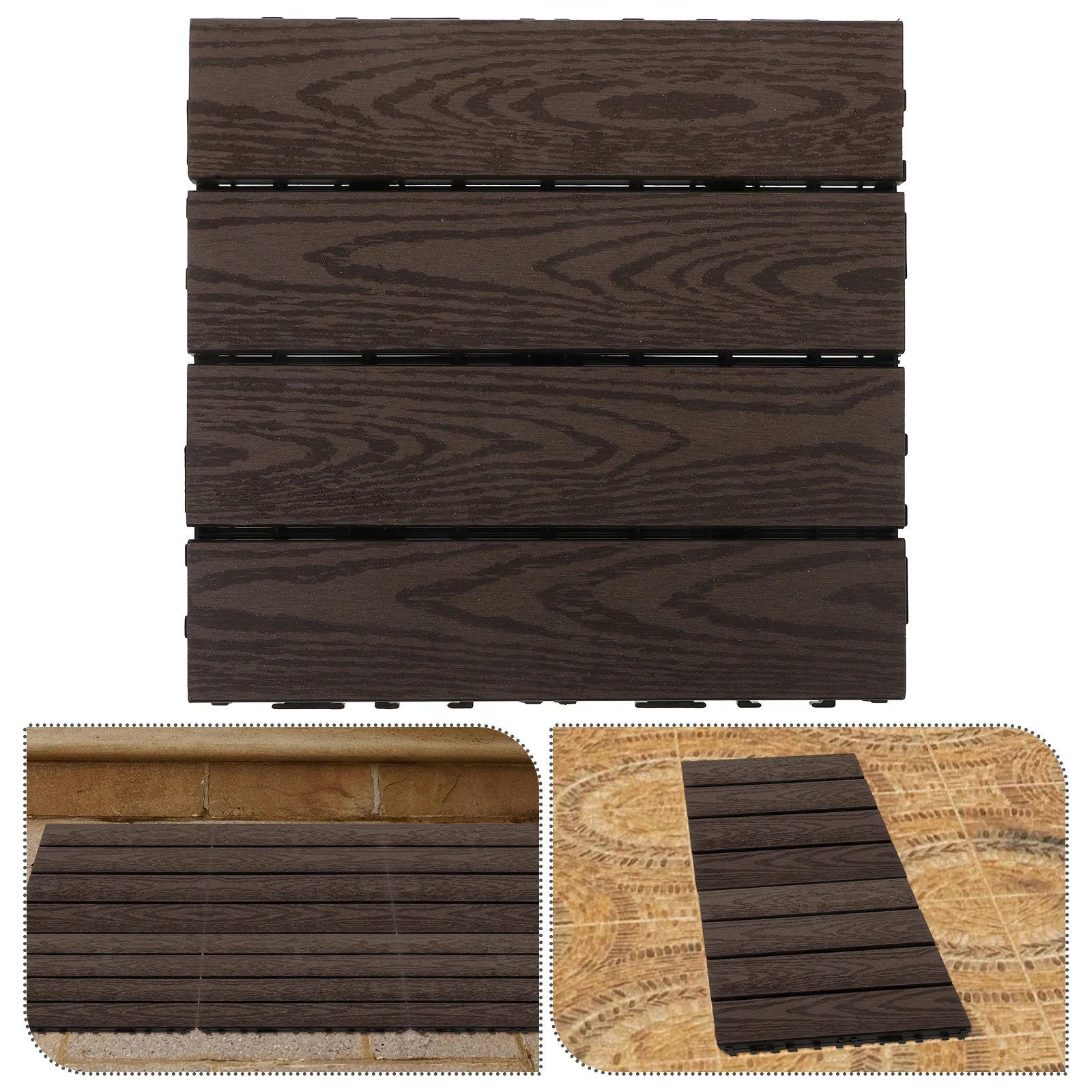 

Floor Mat Deck Tiles Decorative Outdoor Flooring Plastic Interlocking for Home Imitation Wood Garden Sleeping Mats