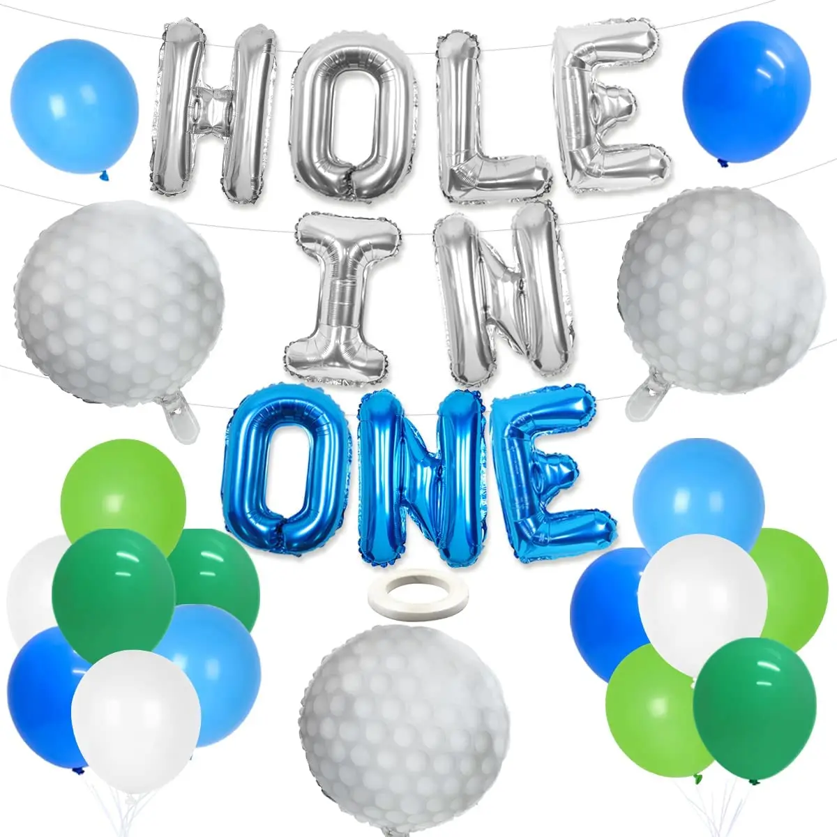 

Funmemoir Hole In One Golf Theme 1st Birthday Party Decorations for Boys Golf Foil Balloon Sports Theme Party Decor Supplies
