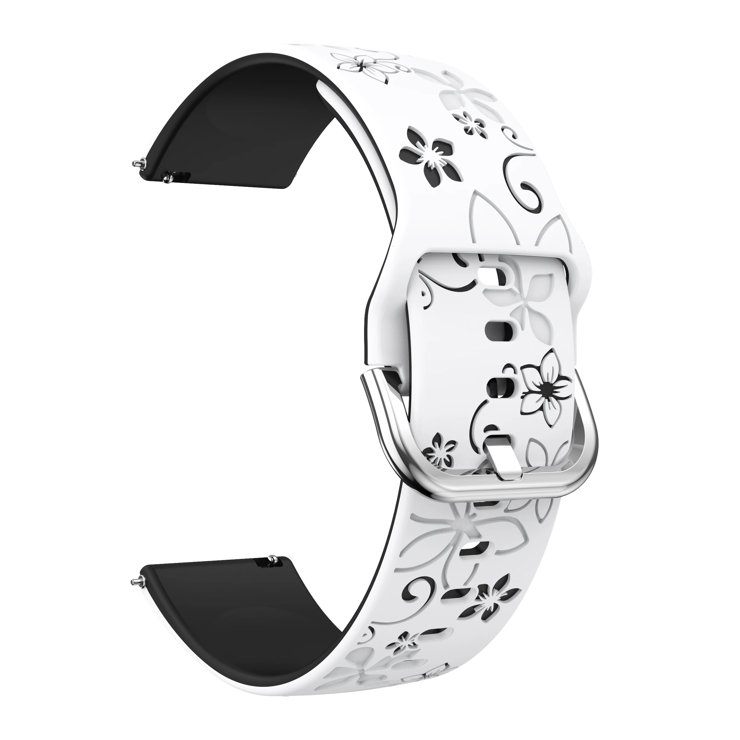 Comfortable 20mm Laser Engraved Silicone Strap Replacement Band