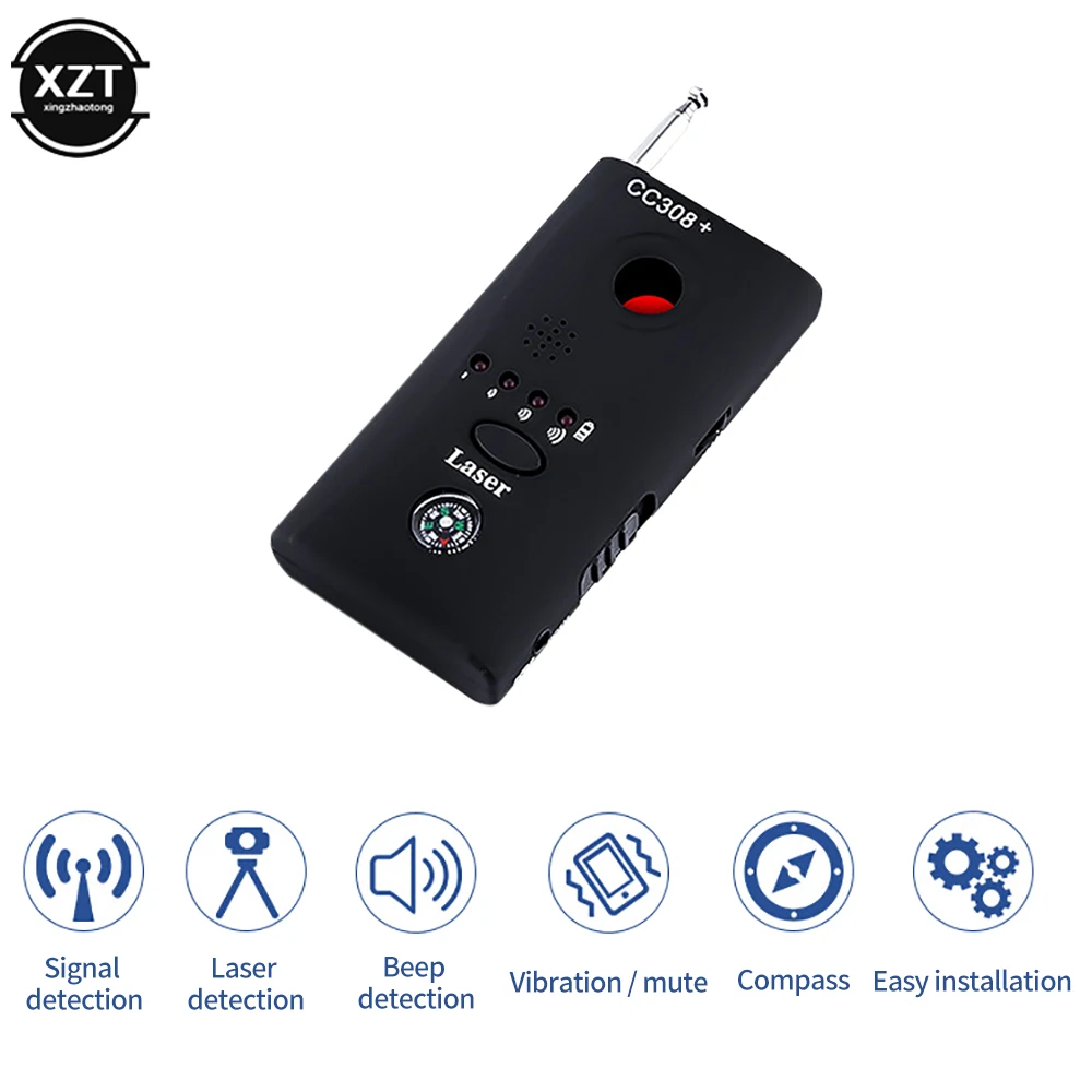 GPS Tracker CC308 Metal Detector Anti-listening Candid Wireless Camera GPS Positioning Sensor Detector Full-range WiFi RF GSM Device Finder