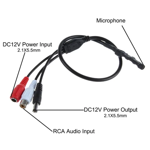 Uvusee-미니 마이크, 고감도 픽업 오디오 마이크, Cctv 보안 카메라 DVR 시스템용 2