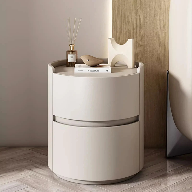 

White Bedroom Night Stand Tables Modern Luxury Bedside Shelf Round Low Desk Mesinha De Cabeceira Luxury Bedroom Furniture