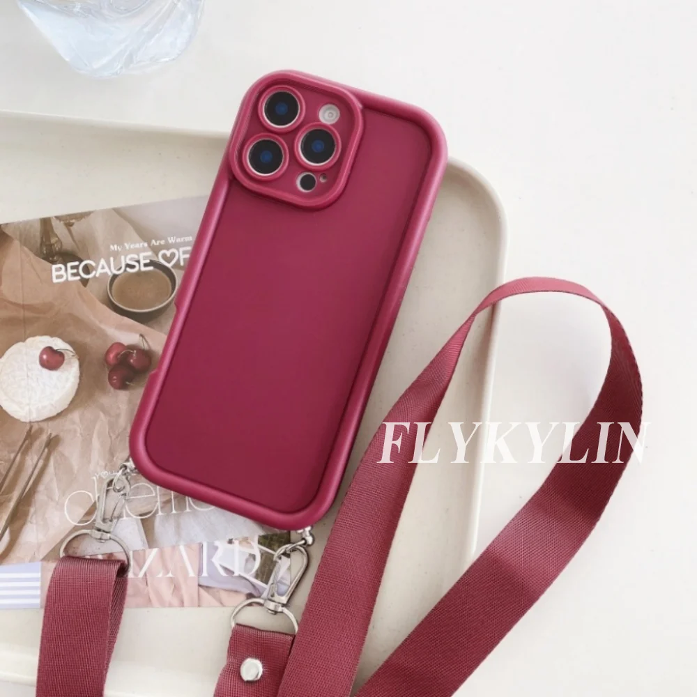 Soft Silicone Protective Phone Case with Long Back Rope