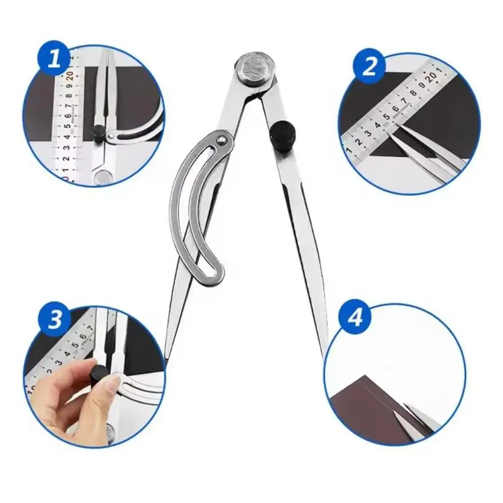 Wing Compass Professional Effective Carbon Steel Study Construction Compass-Circle Maker Woodwork Edge Liner Leather Tool drawing compass