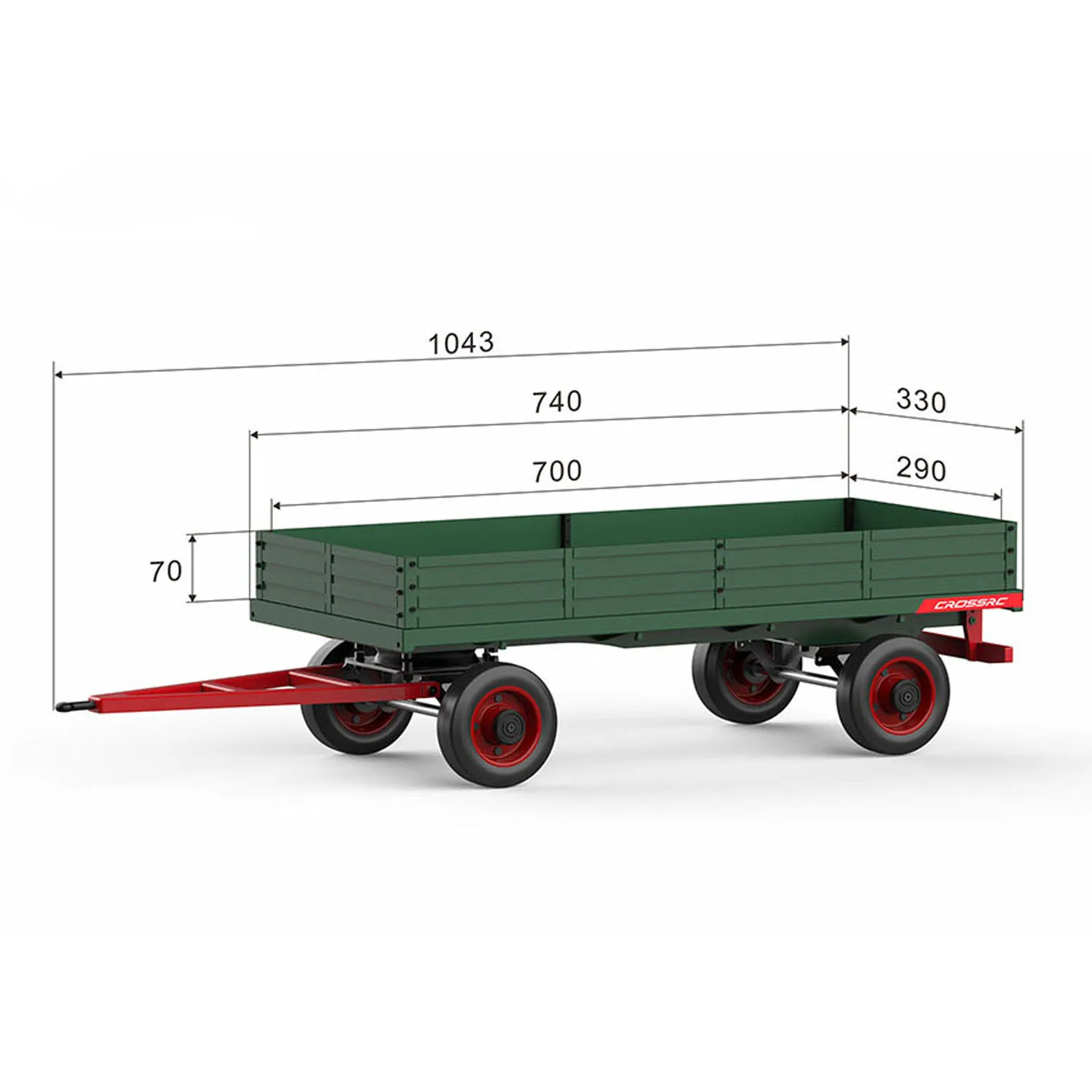 CROSSRC Spare Parts T009 Trailer for Toy 1/8 RC Tractor TL4 Iron Bull Remote Control Model Car Vehicle TH24521 3