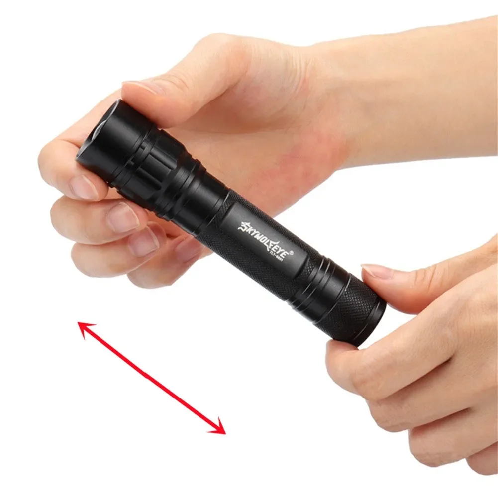 Handheld Flashlight 000 Hours 1 Pc 111*26*22mm 120mm After Telescopic 18650 Battery Black