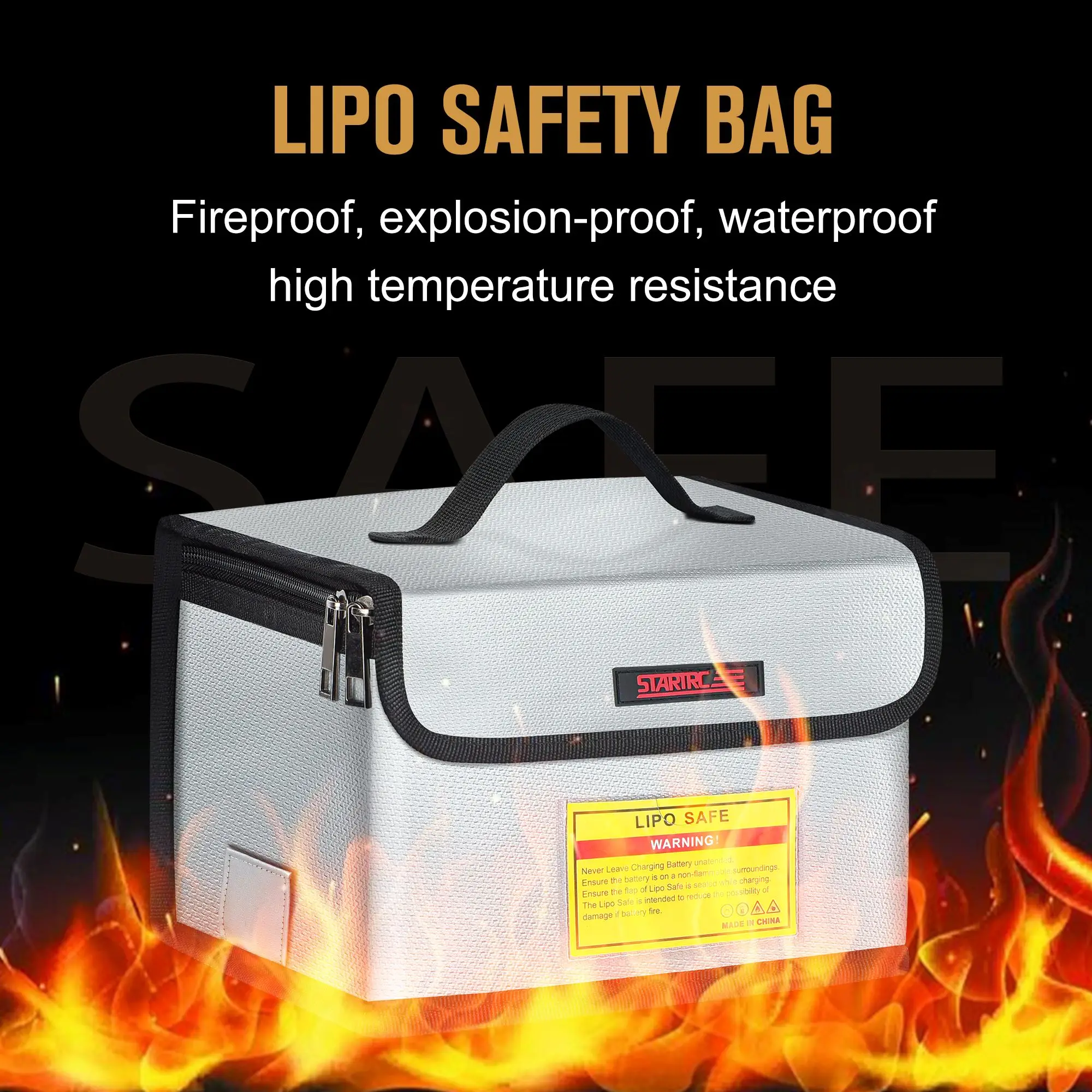 

Battery Fireproof Explosion-proof Safety Bag for DJI Air 3/Mavic 3 Classic/Mini 3 Pro Drone Lipo Battery Charging Protection Bag