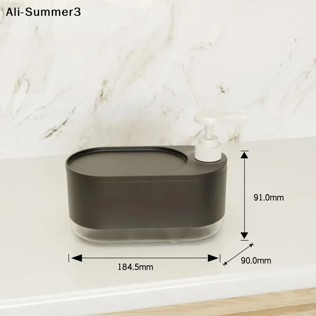 ที่จ่ายสบู่พลาสติกขนาดใหญ่สำหรับห้องน้ำ ปี 2025 1 ชิ้น พร้อมที่วางฟองน้ำ แบบกดด้วยมือ 2