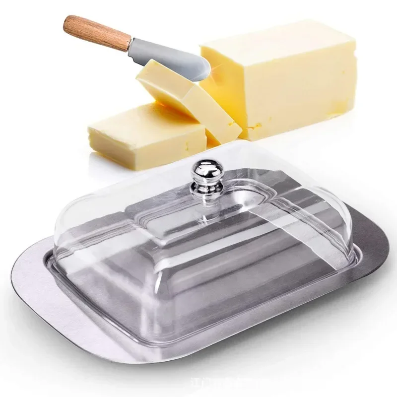 Butter Dish with Lid Stainless Steel BPA Free Storage Box for Butter Cake Bread Fruit Home Restaurant Hotel Kitchen Use butter storage box