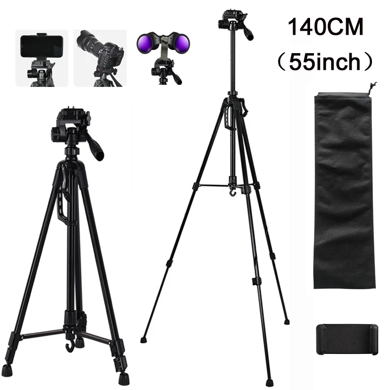 Phone Camera Binoculars Tripod Stand 55inch Universal Photography For Telescope Fishing Lights Beauty lamp SLR camera holder,rifle tripod stand