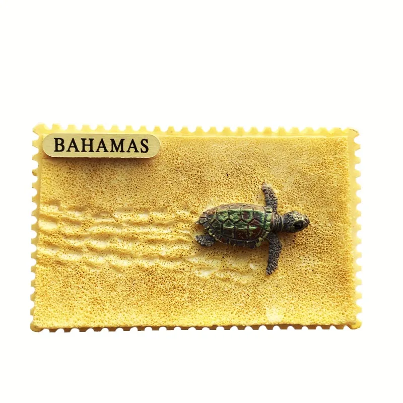 

Fridge magnet Bahamas Turtle Beach Cultural Landscape Resin Refrigerator Sticker Tourist Souvenir Message Sticker