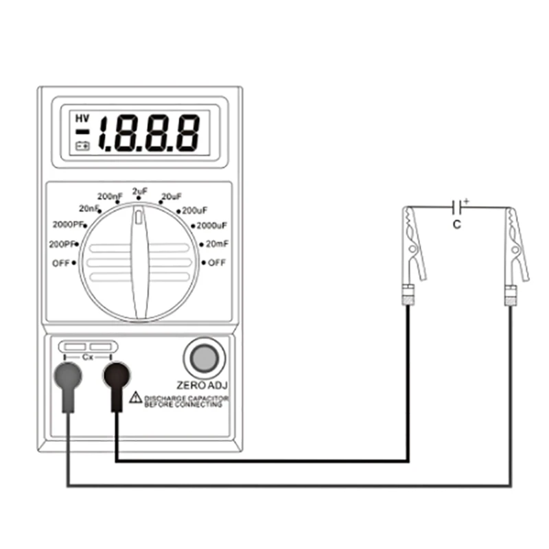 CM7115A Capacitance Meter Digital Multimeter LCD Display Measurement Tool ,Dual Slope Integrated A/D Converter System 2