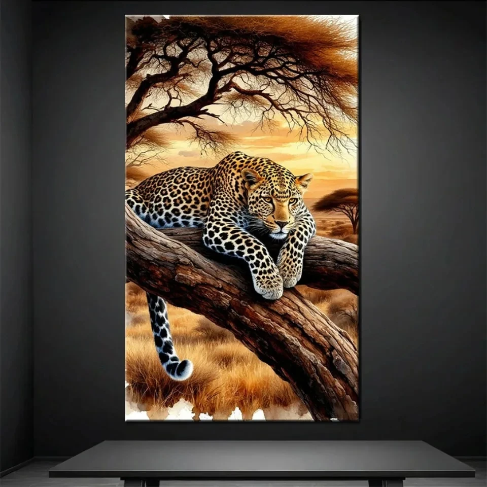 African Jungle Animal Leopard Diy 5D Diamond Painting Full Square Round New  Full Mosaic Embroidery Big Size For Home Decor - AliExpress, image size:960x960