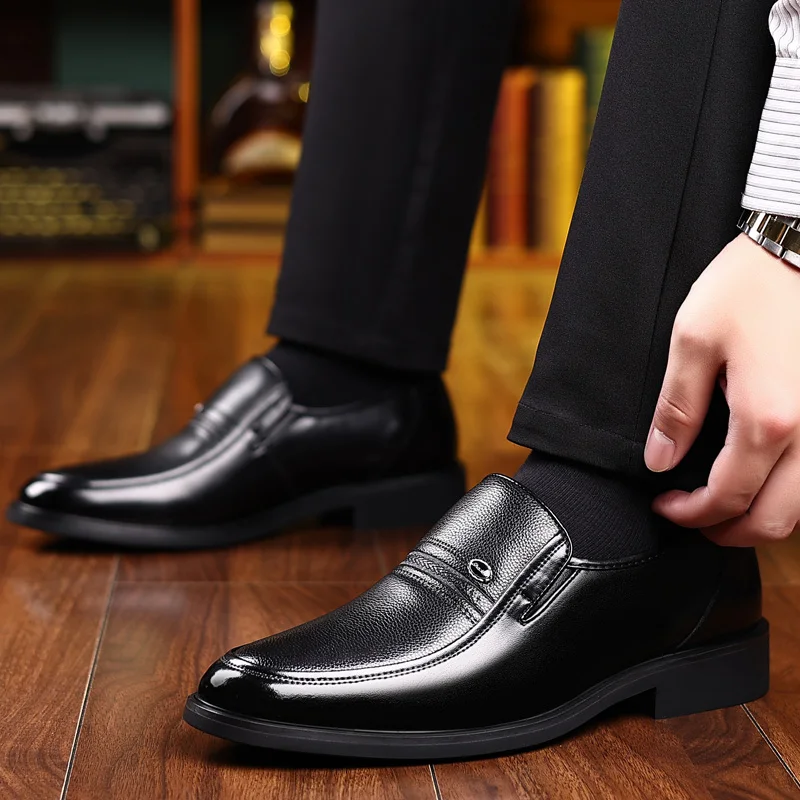 Mens shoes handmade genuine leather slip on comfort business casual big size 47 48