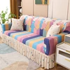 Printed Sofa Cover Stretch Couch Covers Patterned Slipcovers With Skirt Washable Spandex Furniture Protector For Living Room 3
