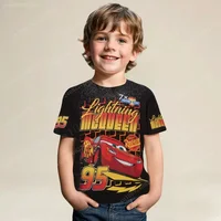 Summer Cars T Shirt for Kids Men Tee Lightning McQueen T-shirt Oversized Costume Short Sleeve Tops Boys Girls Children's Tee 1
