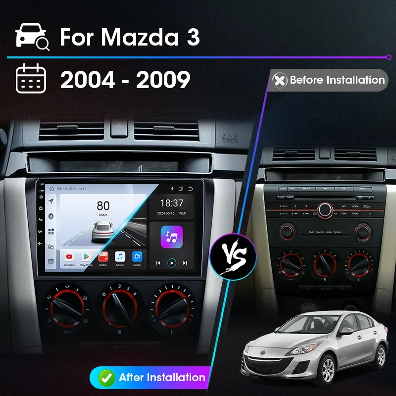 2 Din Android 12 Car Radio Multimedia Player Stereo Navigation with BOSE Carplay Speakers Head Unit Video for Mazda 3 2004-2009 car multimedia player car radio