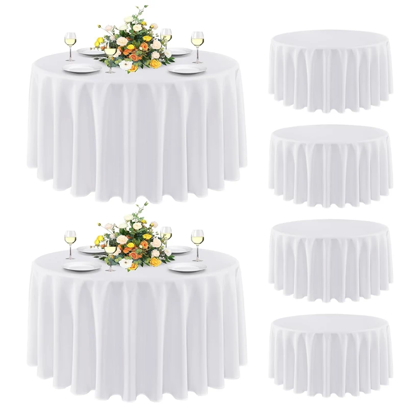 Round Satin Covering Tablecloth Bright Tablecloth Washable Table Covers for Wedding Party Banquet Decorations Birthday