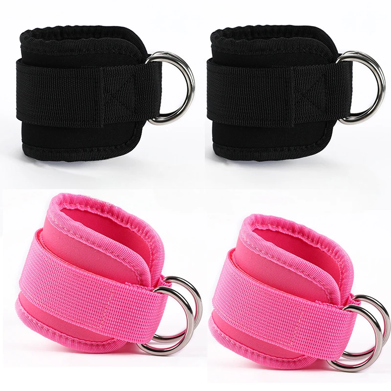 1pc Gym Fitness Ankle Straps Adjustable D-Ring Foot Support Cuffs Gym Leg Strength Workouts Pulley with Buckle Sports Feet Guard