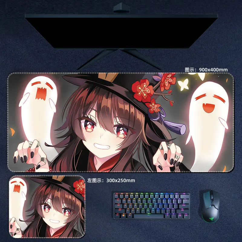Tao Mouse Pad Genshin Impacto Mousepad Genshin Teclado Almofada hu Tao Estofamento Computador Acessórios de Jogos de Mesa hu - Imagem 4