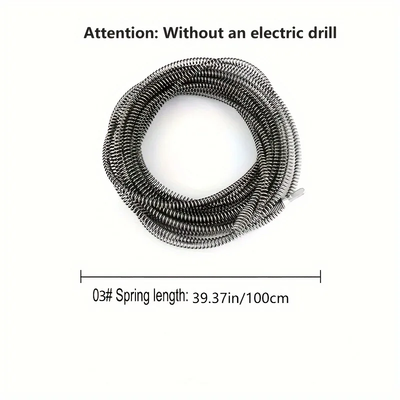Electric Drain Cleaner Heavy-Duty Electric Drain Cleaner Spring Tube Dredger Household Plumbing Unclogs Toilets Sinks Kitchen Bathroom Cleaning Tools