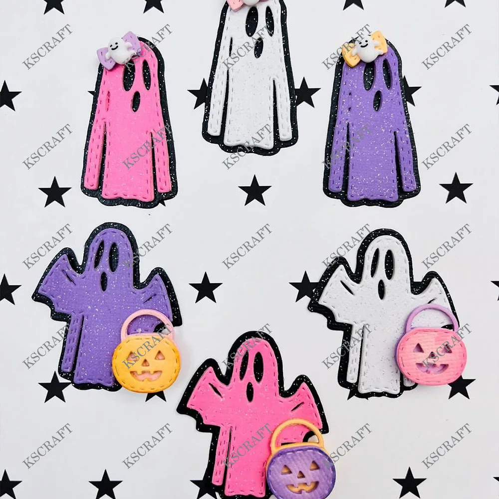 KSCRAFT Cute Halloween Ghosts Metal Cutting Dies Stencils for DIY Scrapbooking Decorative Embossing DIY Paper Cards