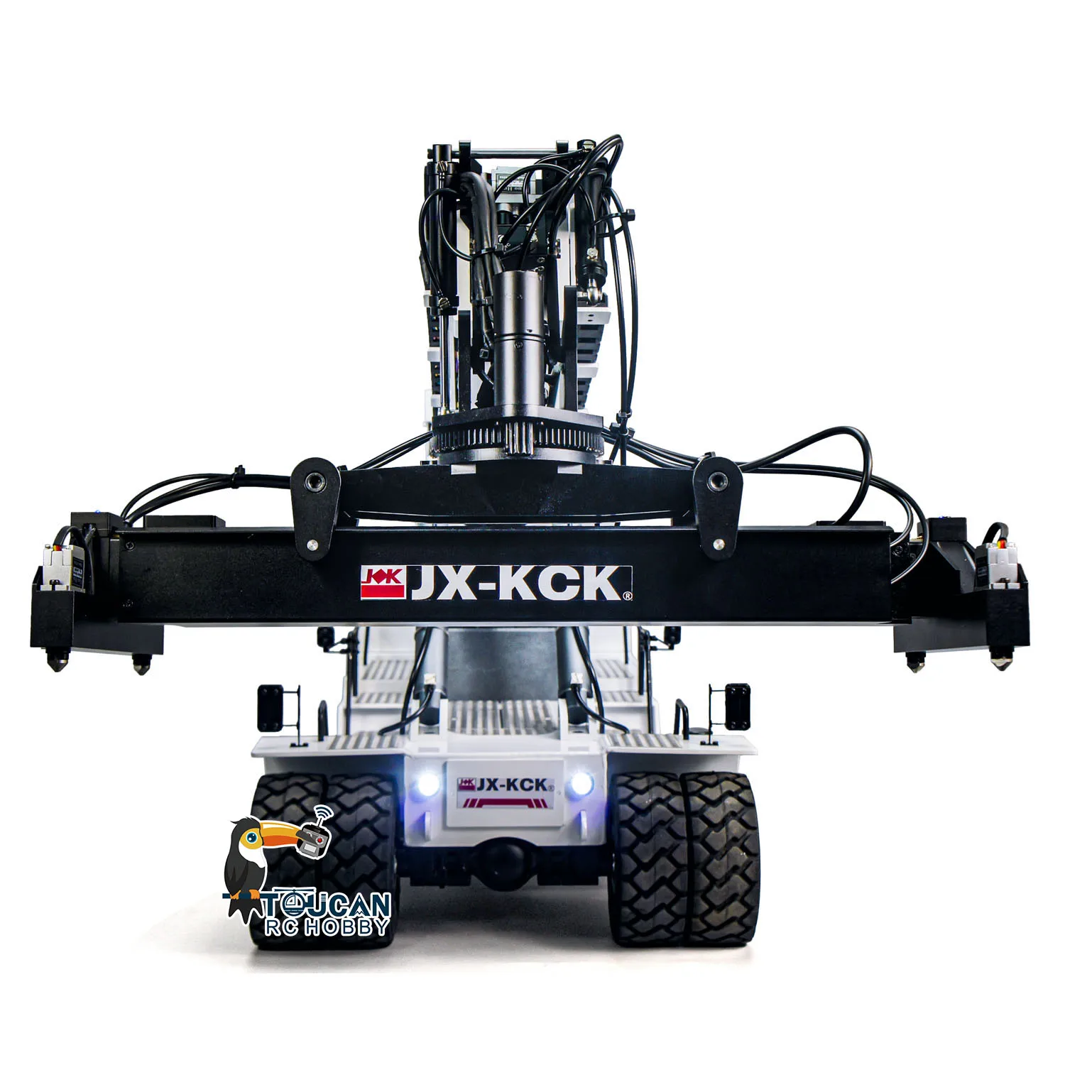 1/14 Scale RC Hydraulic Reach Stacker JX KCK TFC45 with 5-way Reversing Valve Lights PL18EVLite Radio Control Container Handler 3