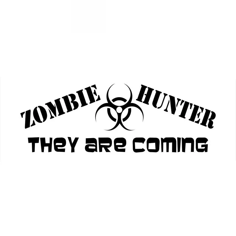 

Car Stickers Zombie Hunters, They Are Coming Biohazard PVC Car Decoration Accessories Stickers Waterproof Black/white,22cm*8cm