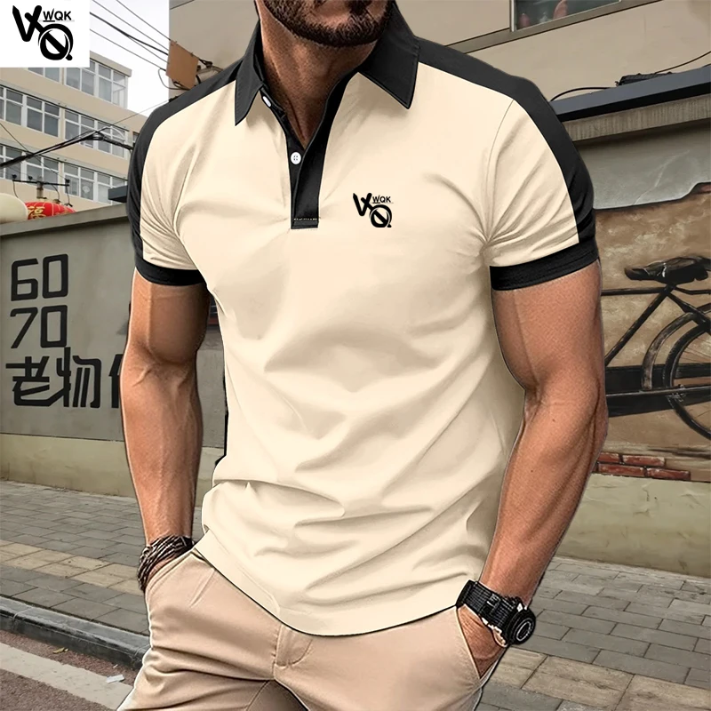 

Рубашка-поло BSS мужская с коротким рукавом, повседневная офисная модная сорочка с лацканами, дышащая одежда, лето