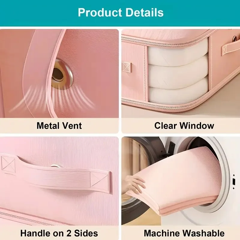 Compression Dustproof Organizer Storage Bag Large Capacity Moisture-proof Clothes Quilt Moving Bag Self Compression Organizer