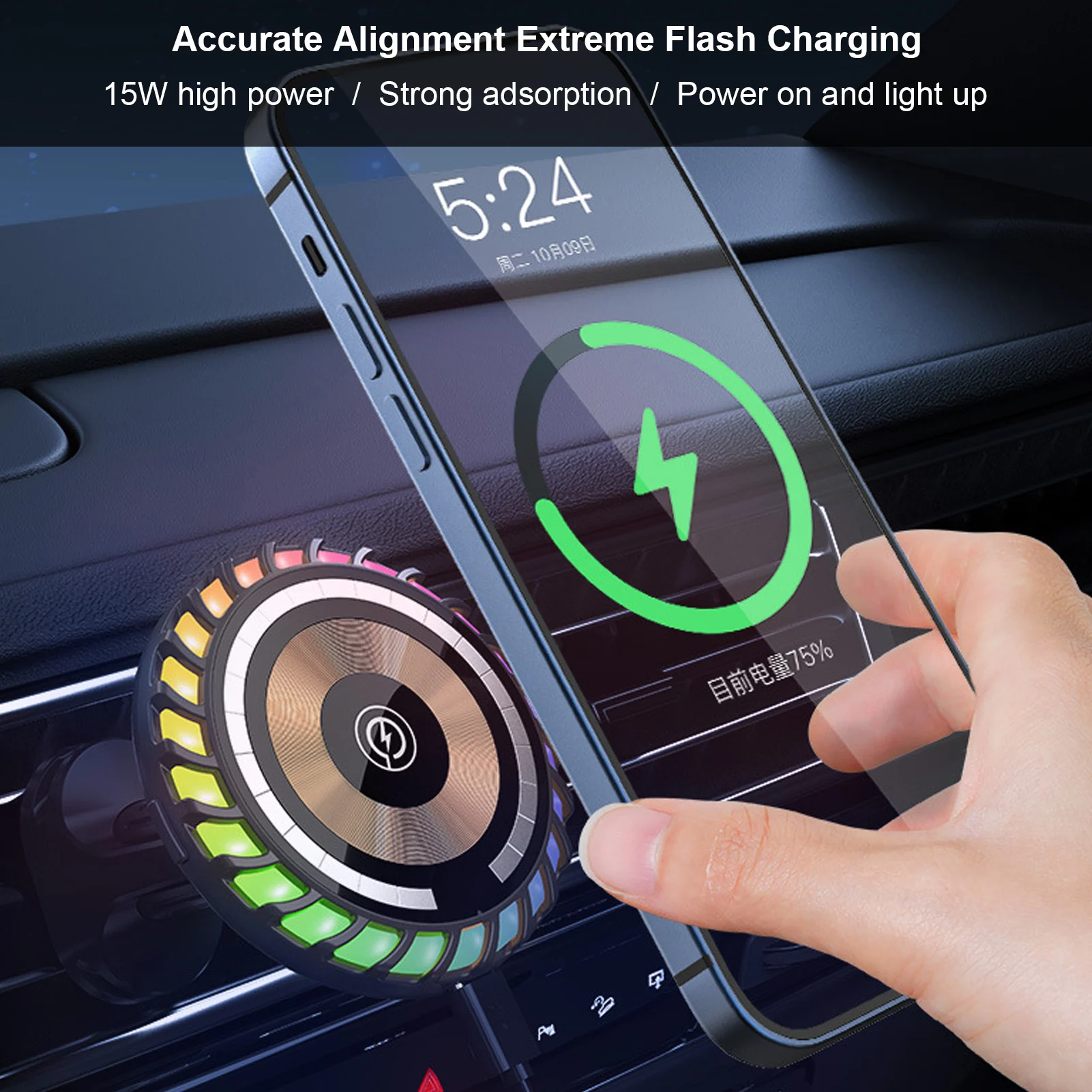 

Magnetic Wireless Car Charger Car Air Outlet Mount Fast Charging Phone Holder For Magsafe For IOS For Android