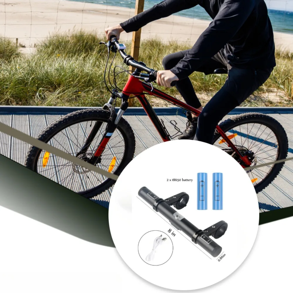 Bicycle Handlebar Extended Bracket Rechargeable Batteries Power Bank for Bike Headlight Holder Support MTB Accessories