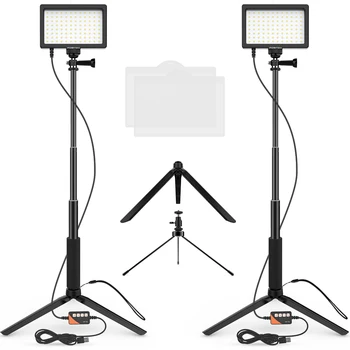 LED 비디오 조명, 사진 촬영용 미니 패널 조명, 삼각대 포함, USB 조광 가능, 2 색 3200K-5600K, 신제품