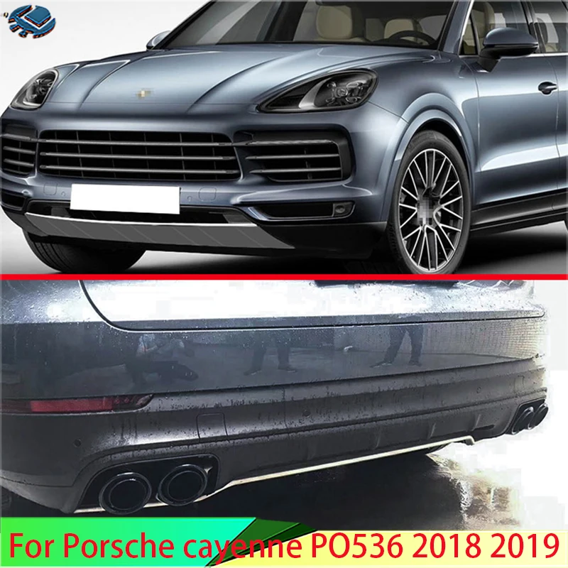 For Porsche Cayenne Po536 2018 2019 Car Accessories Stainless Steel Front And Rear Bumper Skid Protector Guard Plate