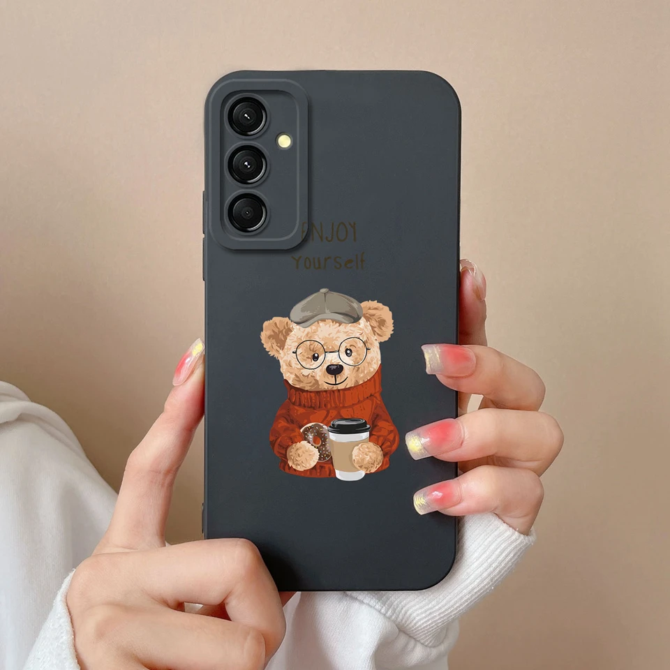 Colorful Love Heart Bear Liquid Shockproof Anti-Fall Phone Case