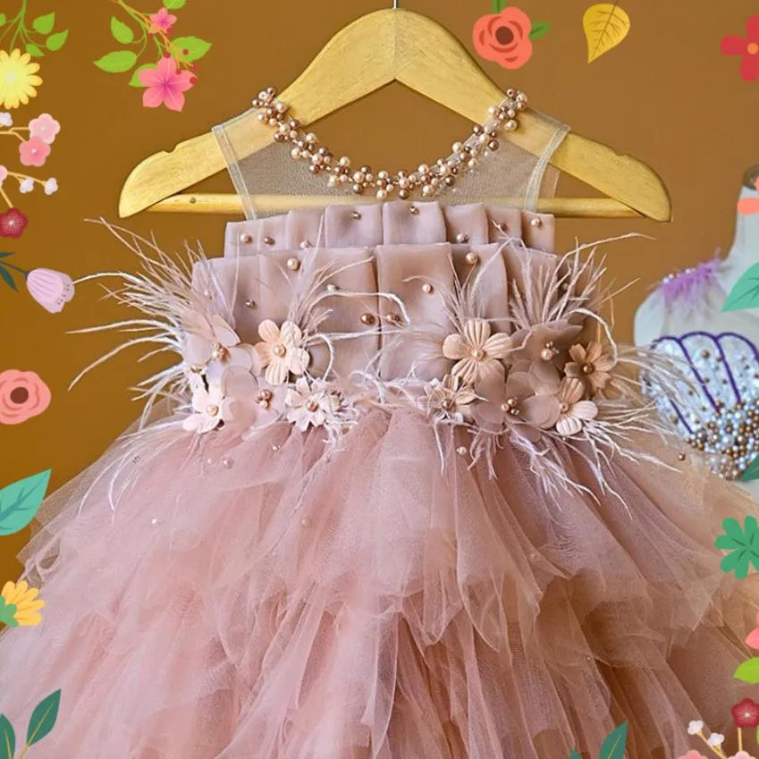 

Children's Princess Evening Gown Wedding Birthday Perform Party Flower Girls Dress A3823 Vestidos Bridesmaid Dresses