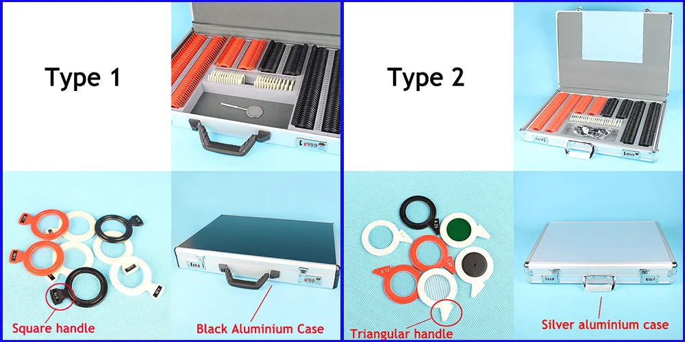 266 Trial lens set Optical trial lens case Plastic rim Aluminum case Free trial frame included