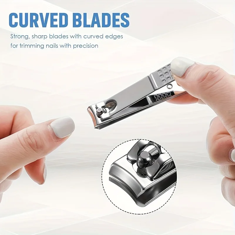 12Pcs Stainless Steel Nail Clipper Set for Women and Men - Fingernail and Toenail Cutter 6