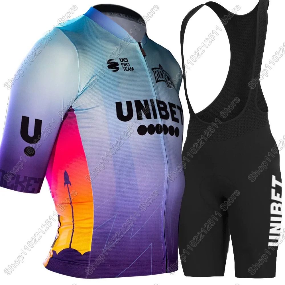 Unibet Tietema Rockets Team Cycling Jersey Set Mens Clothing Road Bike Suit Mountain Bicycle Shirt Bib Shorts MTB Maillot