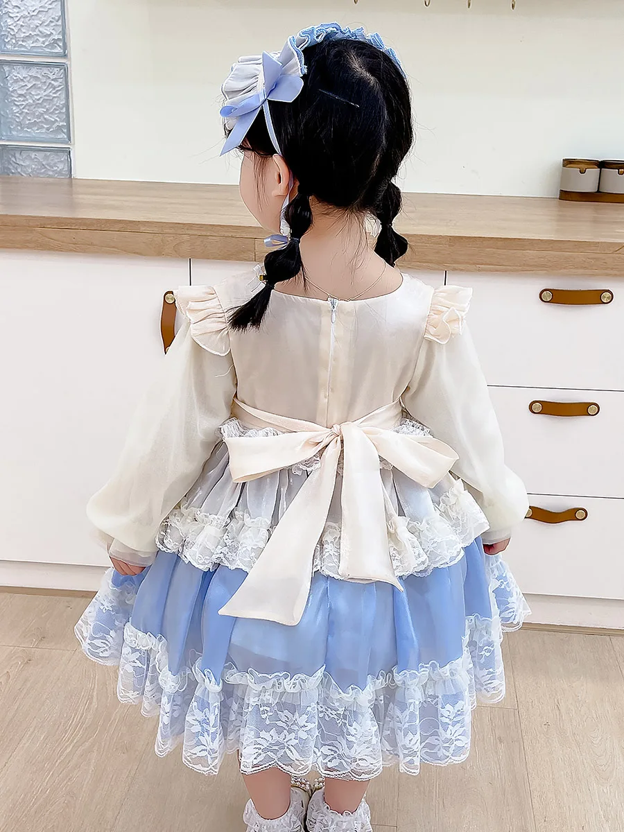 Girl's Lolita Dress Spring and Autumn New Puffy Yarn Birthday