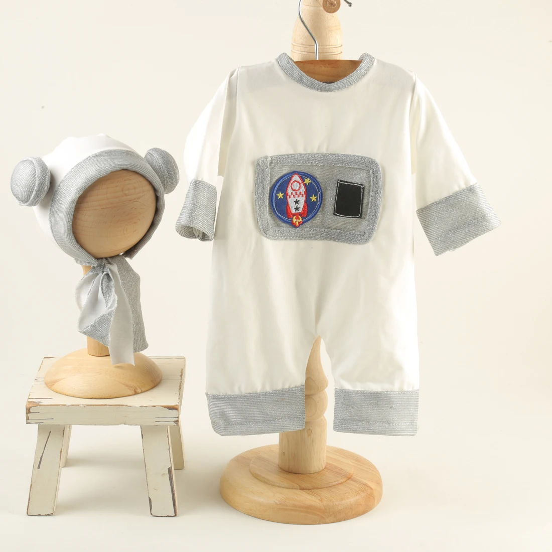  사진 소품 얼룩말 복장  봉제 Onesie  Romper 및 모자 세트  사진 의상